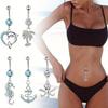 Bobisty 1Pc Stainless Steel Surgical Dangle Belly Button Rings for Women Curved Navel Barbell Body Piercing Fashion Jewelry