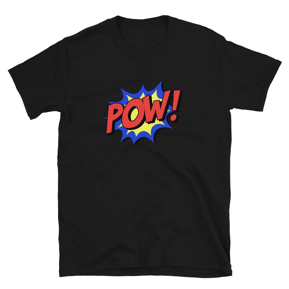 Pow T- Shirt Comic Book Art Funny Geeky Pop Art Superhero Gift Tee L