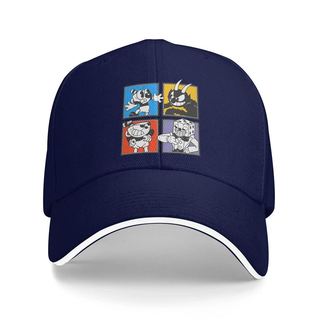 Cuphead Sun Baseball Cap Summer Unisex Adult Characters Print Trucker Hat Adjustable Casual Outdoor Gym Snapback Cap