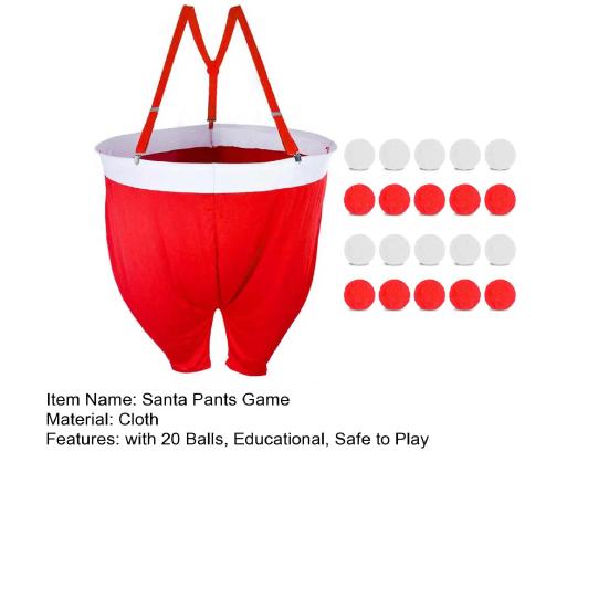 Weihnachtsmannhose Schneeballschlacht Spiel mit 20 Bällen Rot Weiß Schneeballwurf Aktivitätsspiel Familien Drinnen Draußen Hof Ballfangspiel