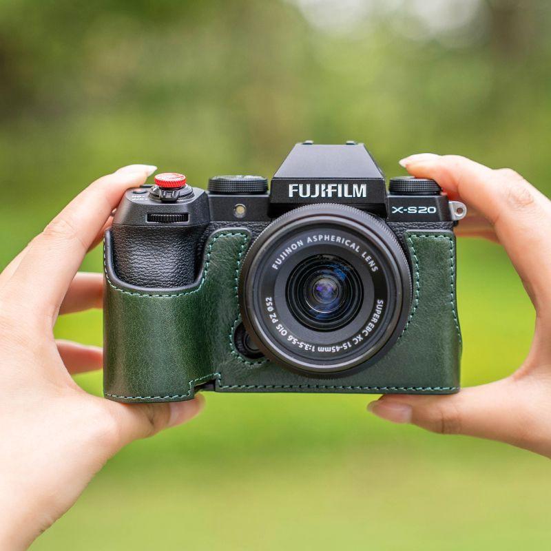 Genuine Leather Camera Base Case Fujifilm X-S20 X-S10 X-H2 X-H2S Compact Mirrorless Cameras Handheld Protective Sleeve
