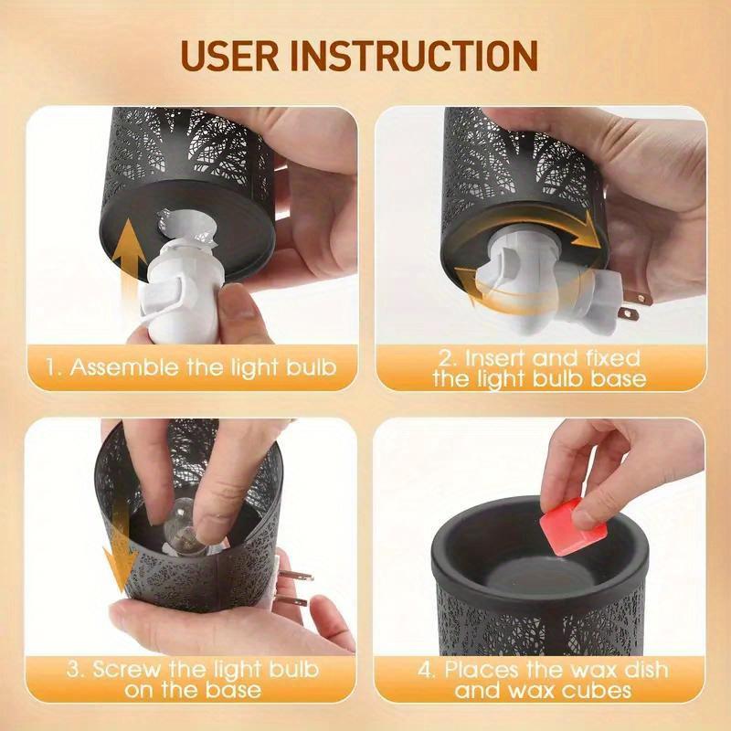 1 PCS U.S. Plug-In Wax Melter - Plug-In Wall Mounted Glass Wax Melter for Home, Office Decor and Plug-In Scented Candle Warmers