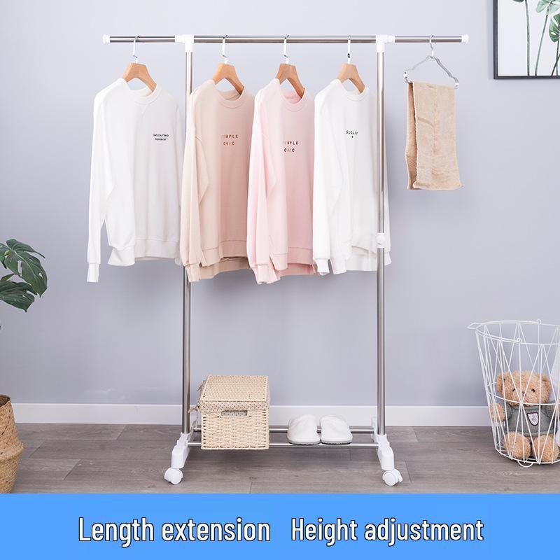 Compact Stainless Steel Clothes Drying Rack - Floor Standing Single Pole Hanger for Balcony