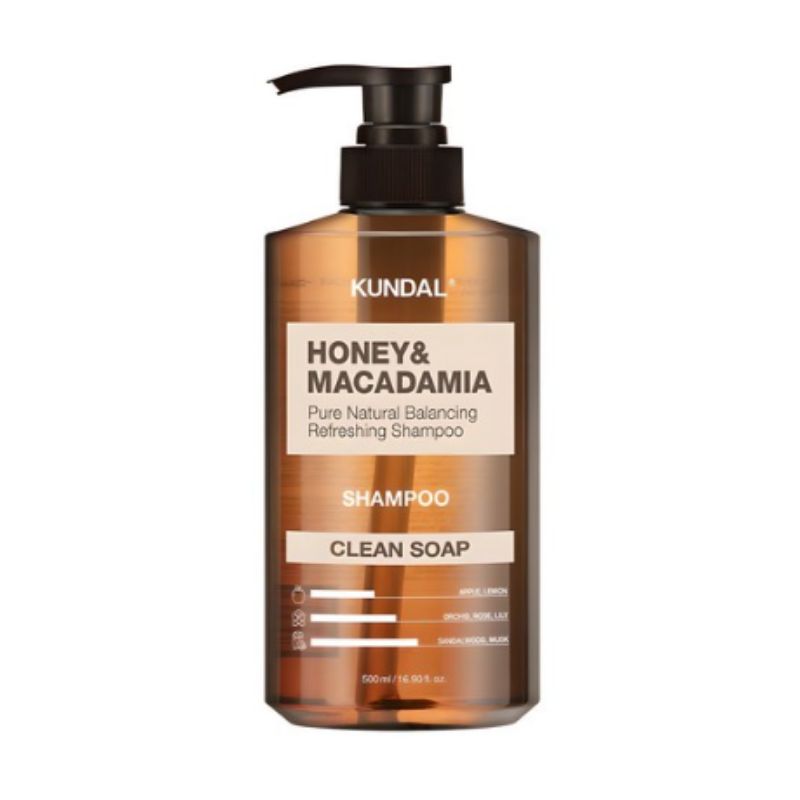 KUNDAL Honey and Macadamia Nature Shampoo Clean Soap Scent Nourishing Moisturizing Shampoo 500ml