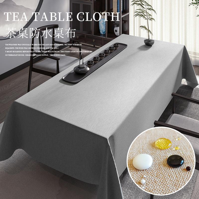 Teezeremonie Baumwolle und Leinen Einfarbig Tee-Tischdecke Wasserdichte Tischdecke Grau Konferenztischdecke Tischläufer