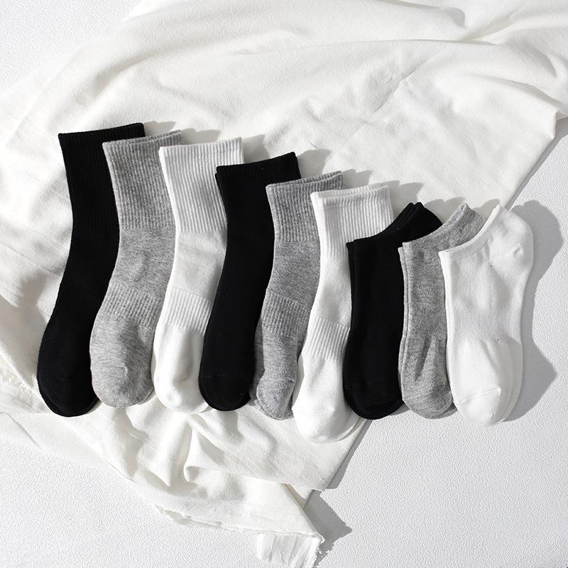 Men's Spring and Summer Pure Cotton Sports Breathable Shallow Mouth Socks