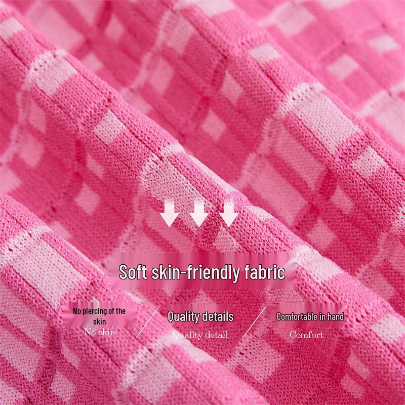 Demana Women's Color-block Jacquard Mid-Sleeve Knit Top