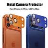 Luksus Solid Farge Metalllegering Bumper Linse Full Beskyttelse Deksel for IPhone 17 Pro Max / 17Pro Kamera Herdet Glass Film Ripebeskyttelsesdeksel Telefon Tilbehør