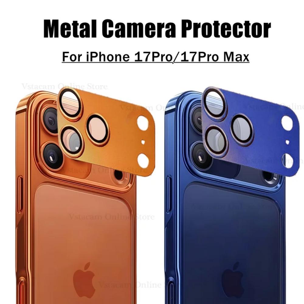 Luxury Solid Color Metal Alloy Bumper Lens Full Protect Case for IPhone 17 Pro Max / 17Pro Camera Tempered Glass Film Scratch Cover Cap Phone Accessry