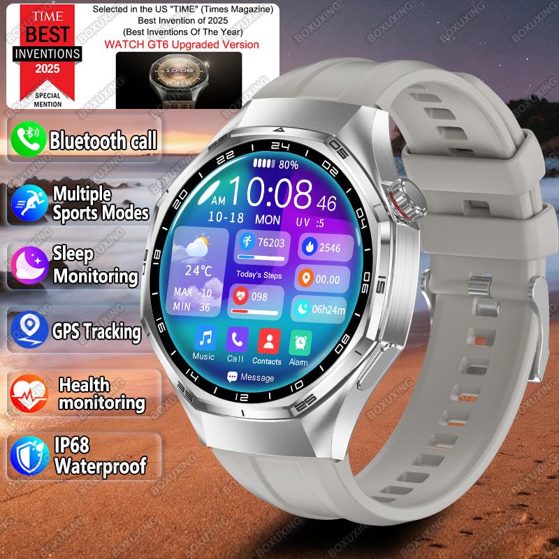 

New Watch 6 Pro Smart Watch AMOLED Screen GPS Tracker HD Bluetooth Call Waterproof Sports Health Monitoring Smartwatch Men серебряный