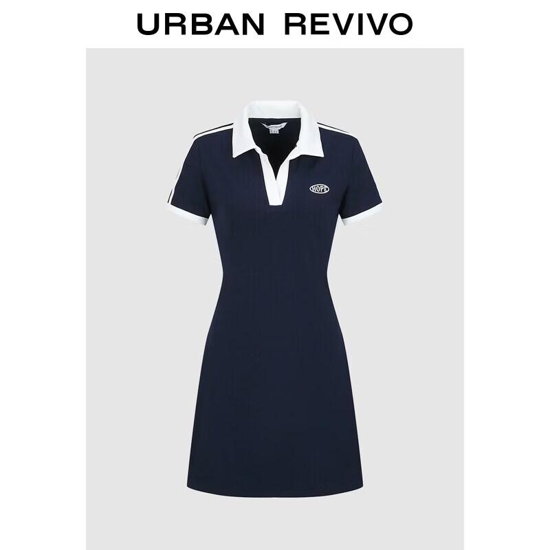 UR 2026 Spring Women s Casual Sporty Colorblock Print Dress XS