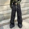 2024 Herren Amerikanischer Stil Schwarze Mehrzweck-Locker sitzende Arbeitsjeans