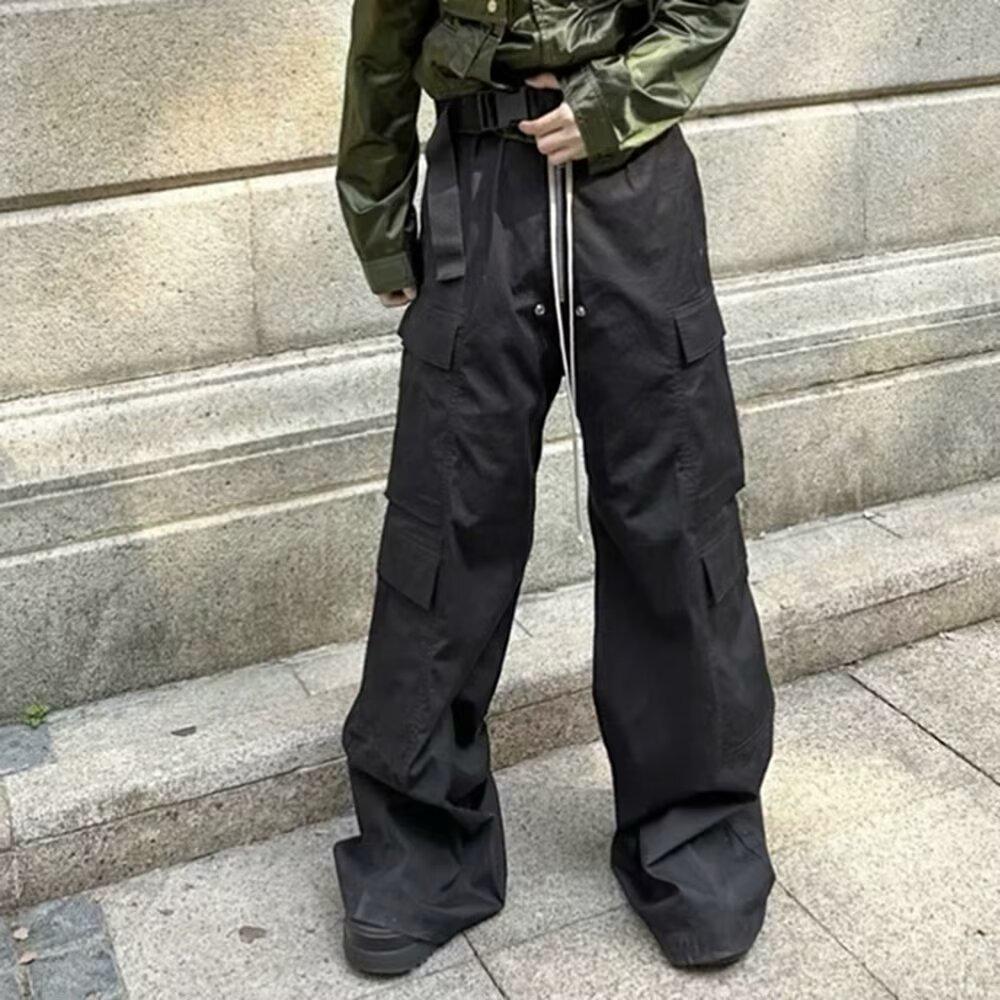 2024 Herren Amerikanischer Stil Schwarze Mehrzweck-Locker sitzende Arbeitsjeans