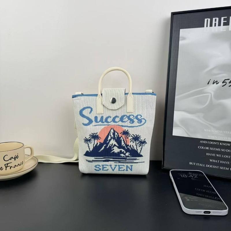 New knitted mobile phone bag, high-end handbag, women's messenger bag, adjustable versatile, convenient and large-capacity bag