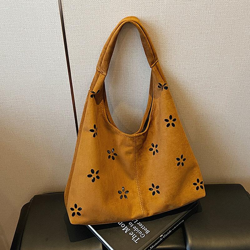 Suede Bag Women's Large Capacity Autumn and Winter Retro Shoulder Armpit Bag Commuter Dumpling Bag