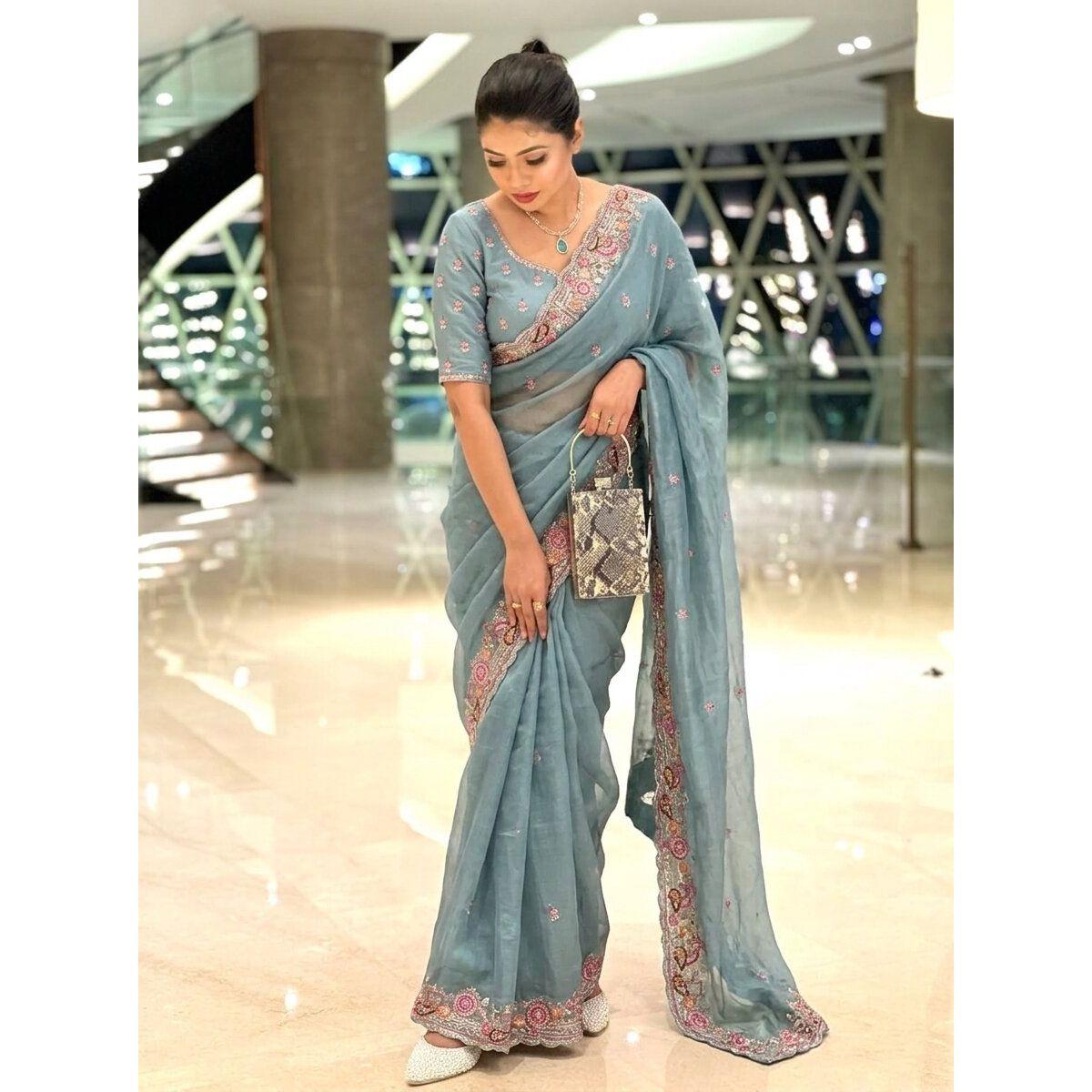 Premium Party Wear Soft Tissue Chiffon Silk Saree Collection