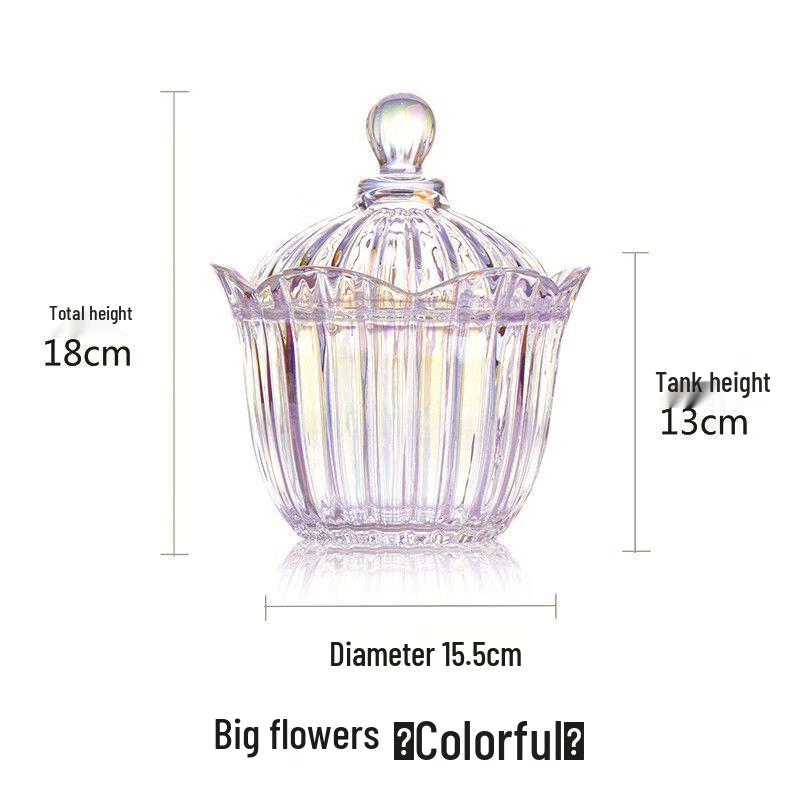 Dazzling Colorful Glass Flower Candy Jar