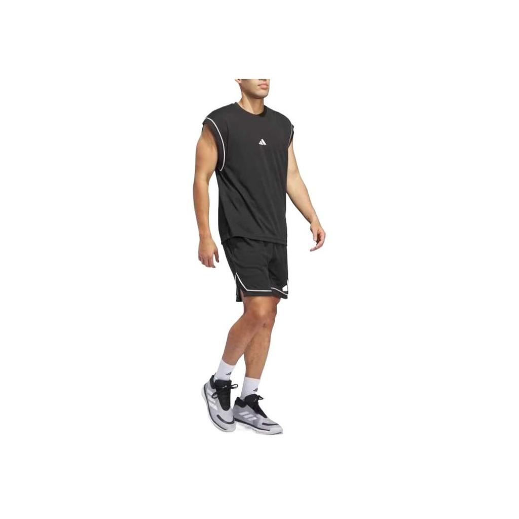 Adidas Basketball Quick-Dry Breathable Loose Round Neck Solid Color Sleeveless Vest Men Tops Black JN4722