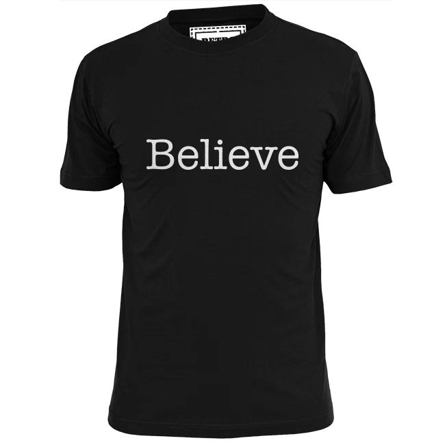 Mens Believe T shirt Statement Peace Harmony Love S