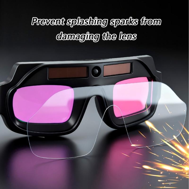 Comfortable Welding Safety Glasses with Solar Charging Automatic Darkening Soft Ear Pad Adjustable for Long Wear In Welding Tasks