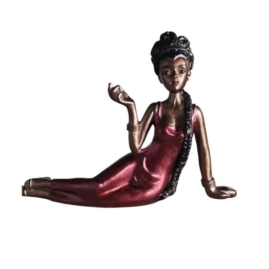 Handcrafted Sculptural Women Aroma Figurine Elegant Lady Figurine Incense Stick Holder Resin Meditating Lady Aromatherapy Statue for Living Room