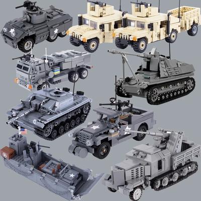 Seconda Guerra Mondiale Carro Armato Militare USA Artiglieria a Razzo Blocchi da Costruzione Soldati Esercito Figure Veicolo Corazzato Modello MOC Mattoncini Giocattoli Regali per Ragazzi