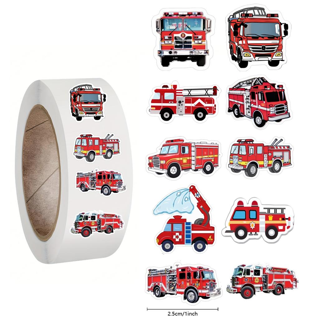 500PCS Construction Vehicle Stickers for Kids Cute  Excavator Truck Fire Truck Tractor Stickers Rewards and encouragement tags