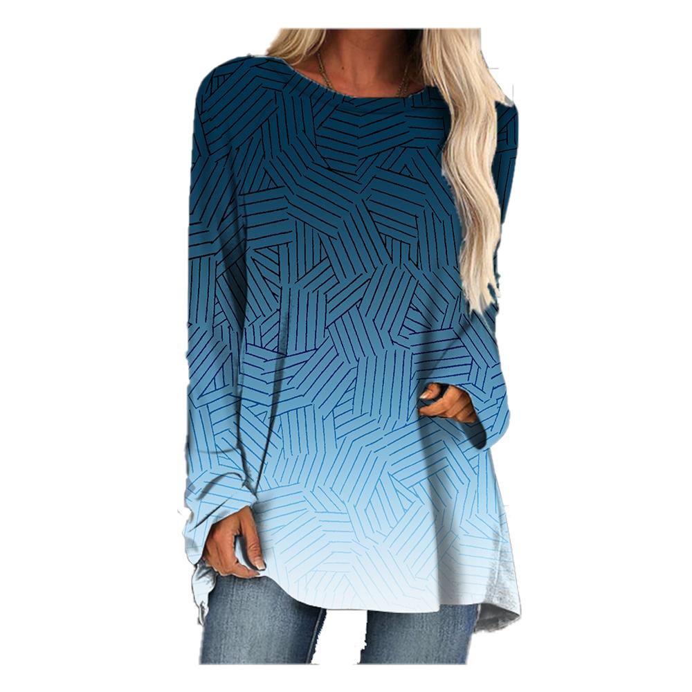 

Женская футболка модная футболка с принтом в стиле Харадзюку топ с длинными рукавами плюс размер круглый вырез уличная одежда повседневная футболка 8XL