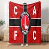 Charlton FC Crest Flannel Blanket, Soft Polyester, Modern Design, All-Season for Camping, Travel, Gifts for holidays or birthdays