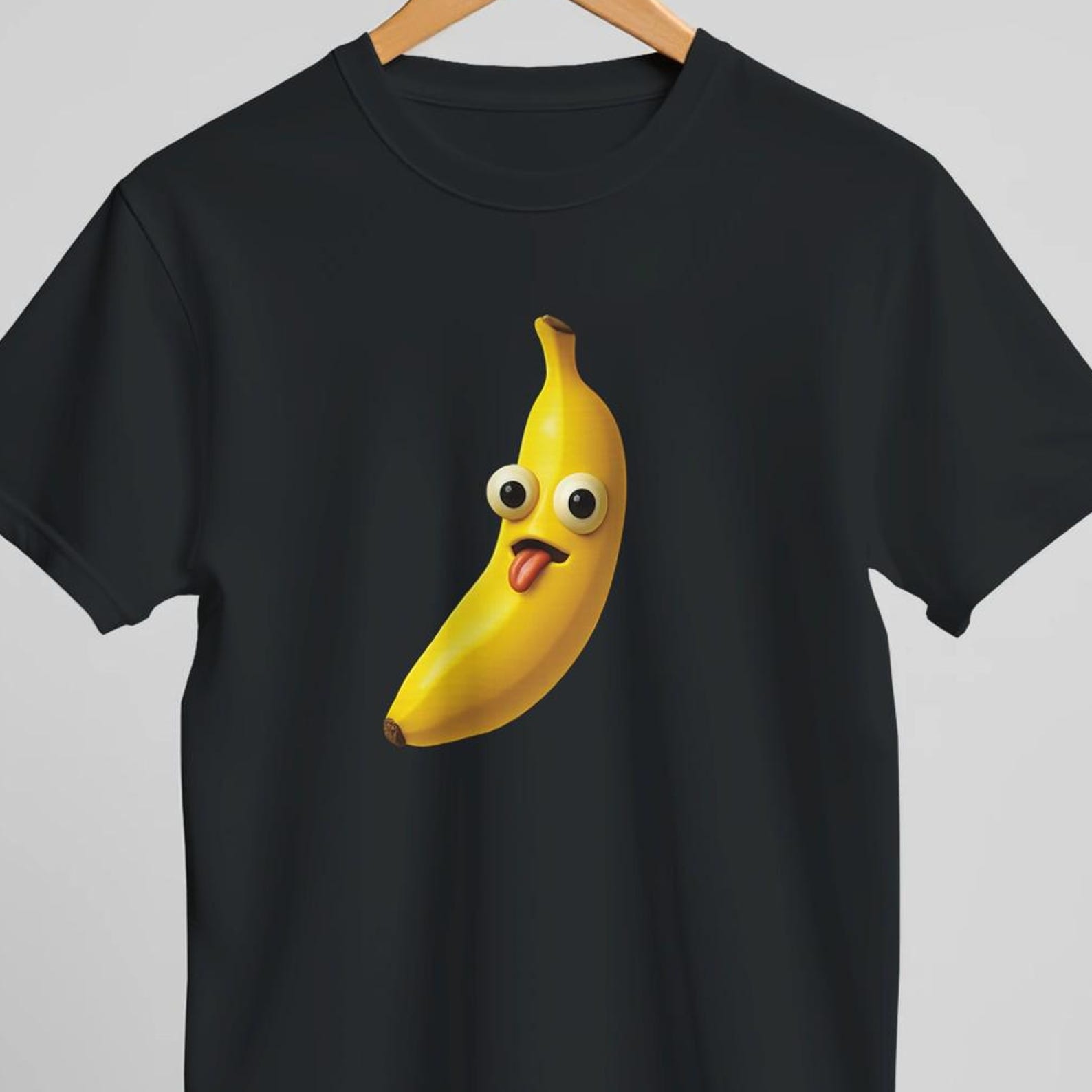 Surreal Minimalist Freaky Banana Face T-Shirt | Funny Cartoon Banana Tee | Quirky Weirdcore Fruit Shirt | Cute Oddcore Graphic Tee S