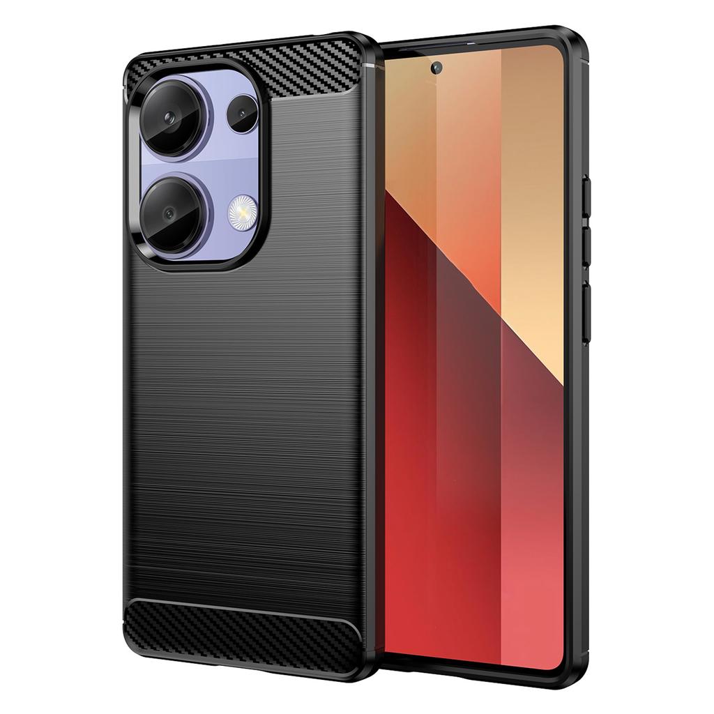 For Xiaomi Redmi Note 13 Pro 4G/Poco M6 Pro 4G Case Carbon Fiber Texture TPU Phone Cover