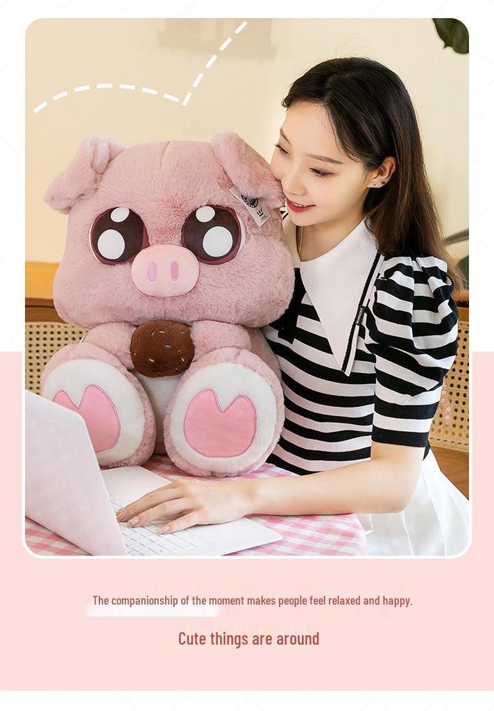 Big Eyes Cute Cat Plush Pillow - Large Soft Toy for Bedtime or Birthday Gift