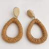 Dongdaemun Handgefertigte Retro Rattan Ohrringe - Natürliches Gewebtes Holzdesign für Frauen