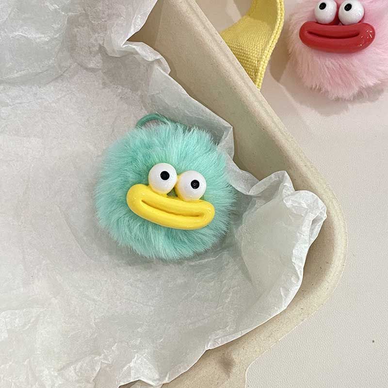 Funny Sausage Mouth Keychain - Cute Plush Hairball Pendant for Backpacks & Car Keys, Whimsical Bag Charm Accessory Gift