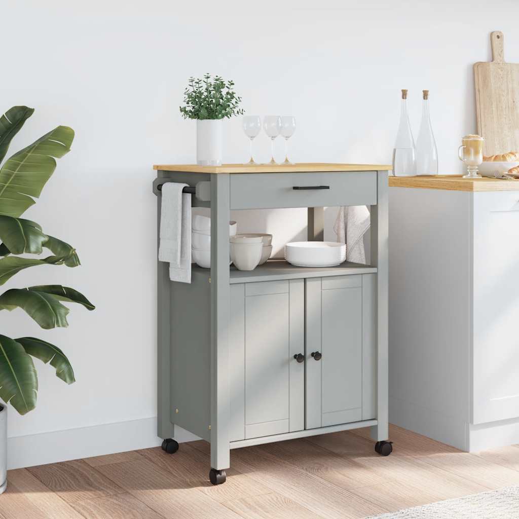 Vidaxl Monza Kitchen Trolley, 60X40X90 Cm, Solid Pine Wood