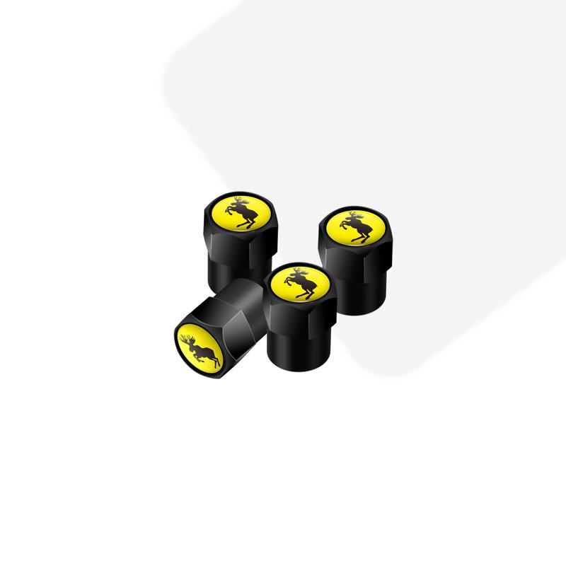 

4pcs Prancing Moose Emblem Car Wheel Tire Stem Air Valve Caps Covers For Volvo Ocean XC40 XC60 XC90 V40 V60 C30 Dustproof Caps