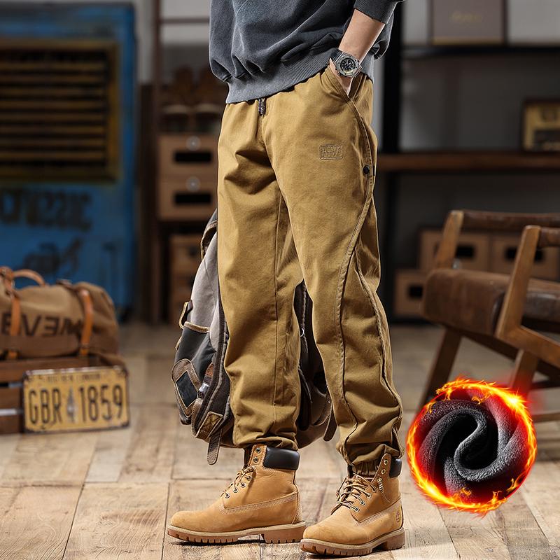 2025 Men's American Retro Harem Overalls - Thickened Spring/Autumn Casual Pants