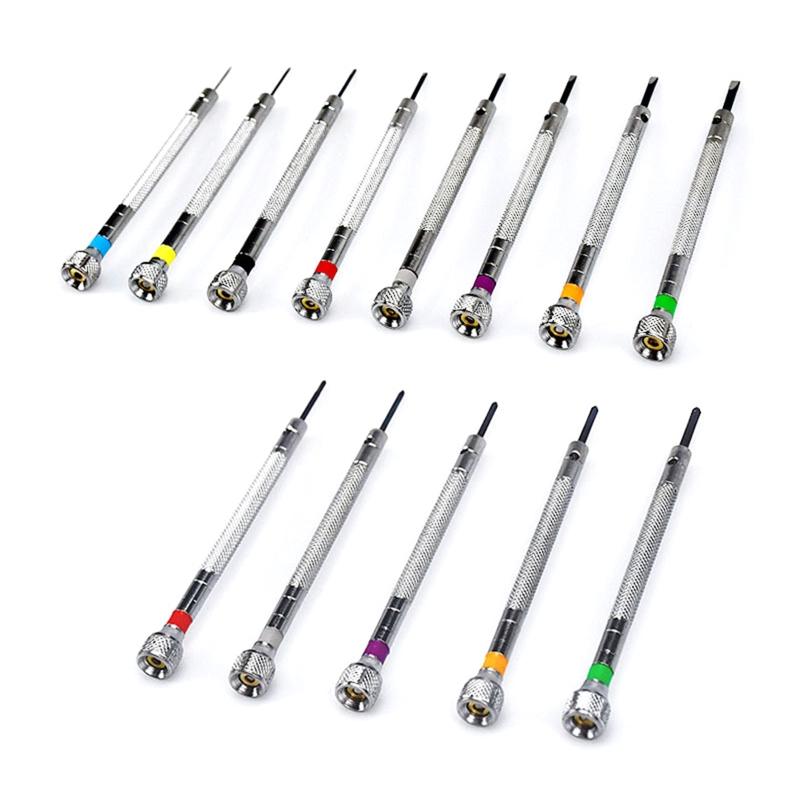 13 Pcs Watch Screwdriver Set Micro- Precision Jewelry Screwdriver 0.6-2.0mm Carbon Steel for Watch Repair Jewelry Work