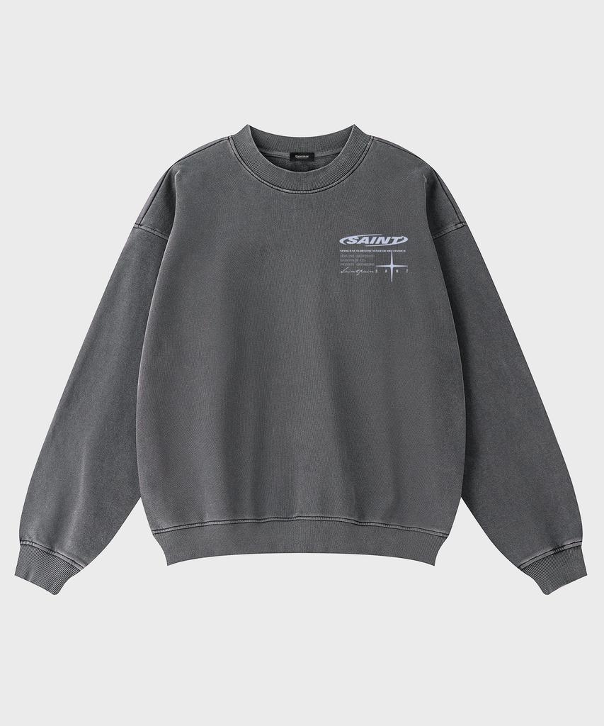 SAINTPAIN Sp Circle Pigment Oversized Sweatshirt Charcoal