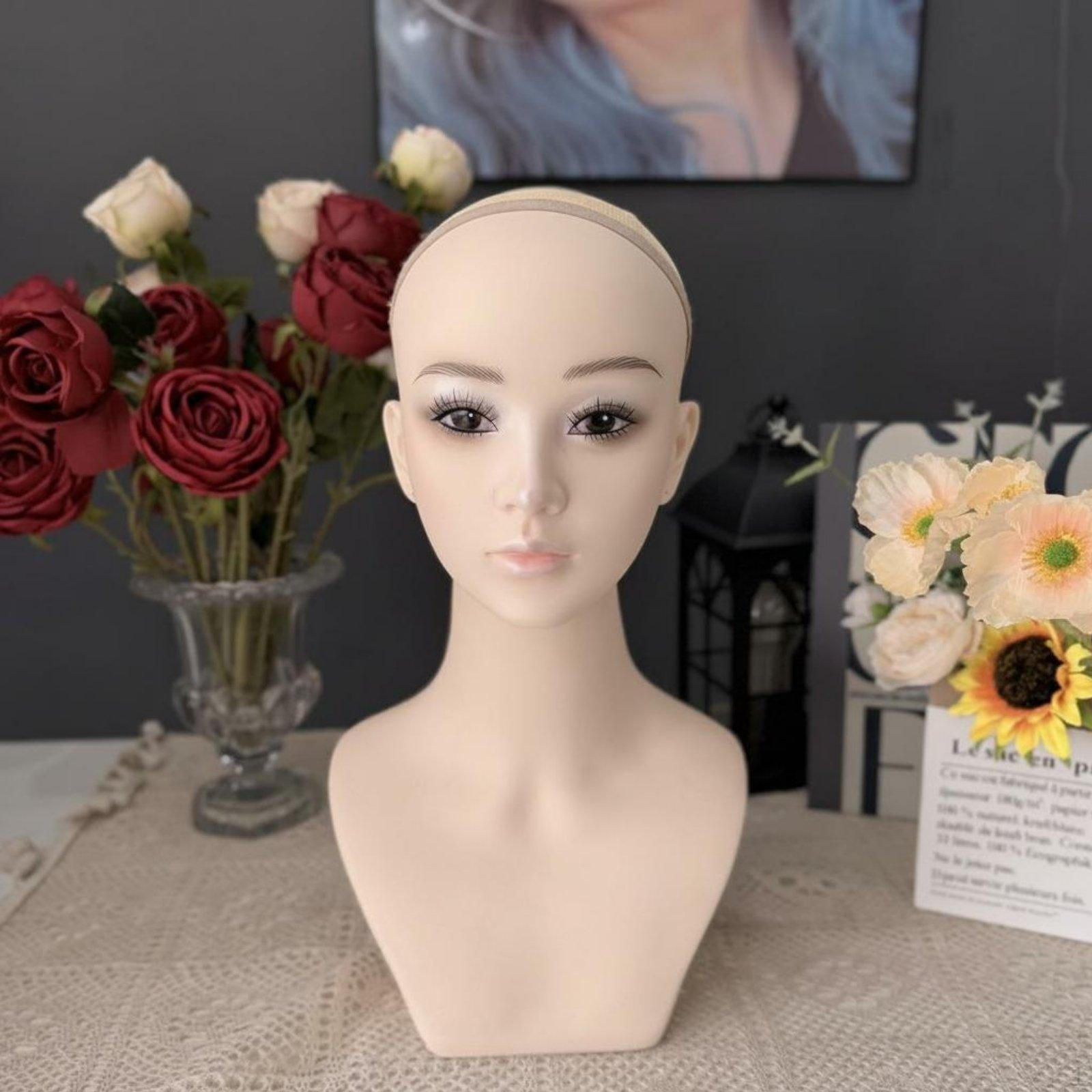 Styling Model Head Versatile Hairpiece Display Bust PVC for Cosplayers, Hair Stylists, Studio