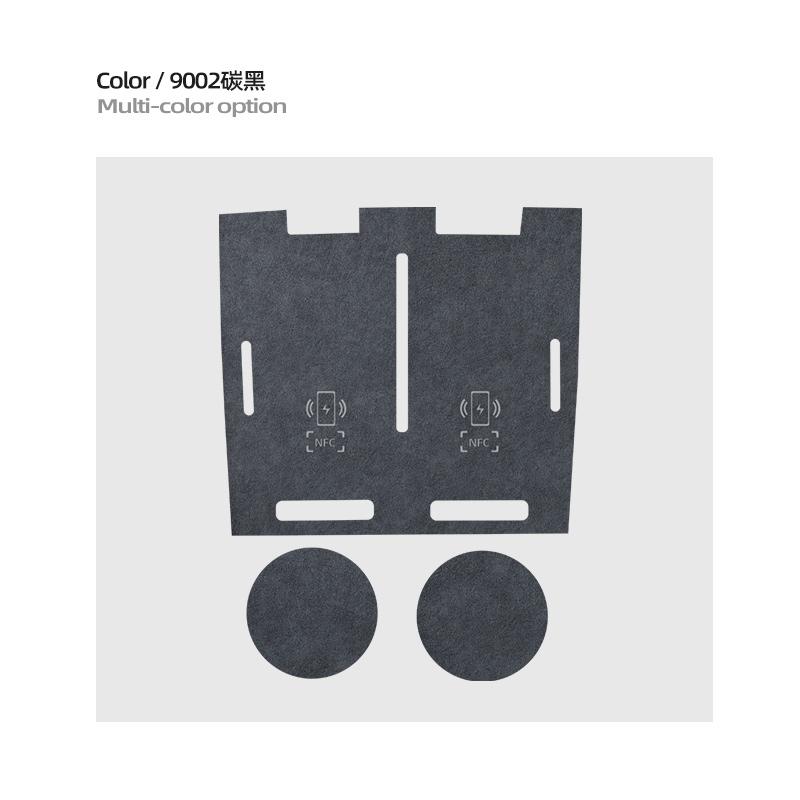 For ZEEKR 001 2026 001Max 001 Ultra, Italian Suede Non-slip Water Cup Center Console Wireless Charging Pad Groove Mat Accessory