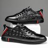 Neue Trendige Herrenschuhe Slipper Echtes Leder Skate Schuhe Herren Krokodilmuster Low Top Lässige Sneaker für Herren