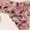 Women Fashion Casual Chiffon Floral Printing Short Sleeve V-Neck  Party Dress