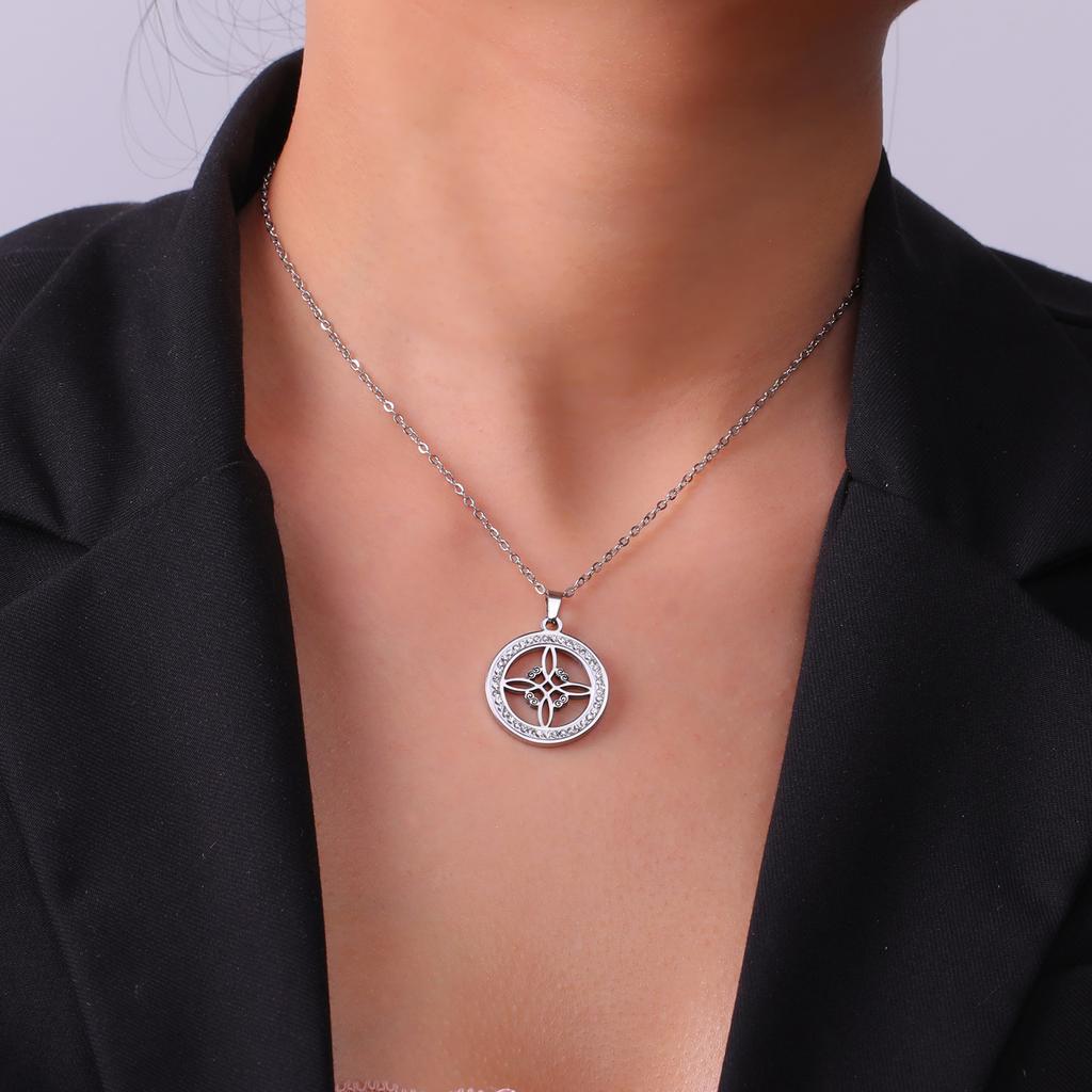 Single Layer Witch Knot Pendant Necklace With Crystal Accents Gothic Jewelry Christmas Gift For Women