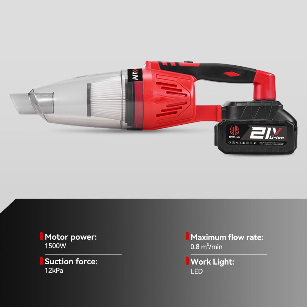 ONEVAN 12KPA Electric Vacuum Cleaner 1500W Multi-function Handheld Car House Cleaning Dust Tool For Makita 18v Battery Pin