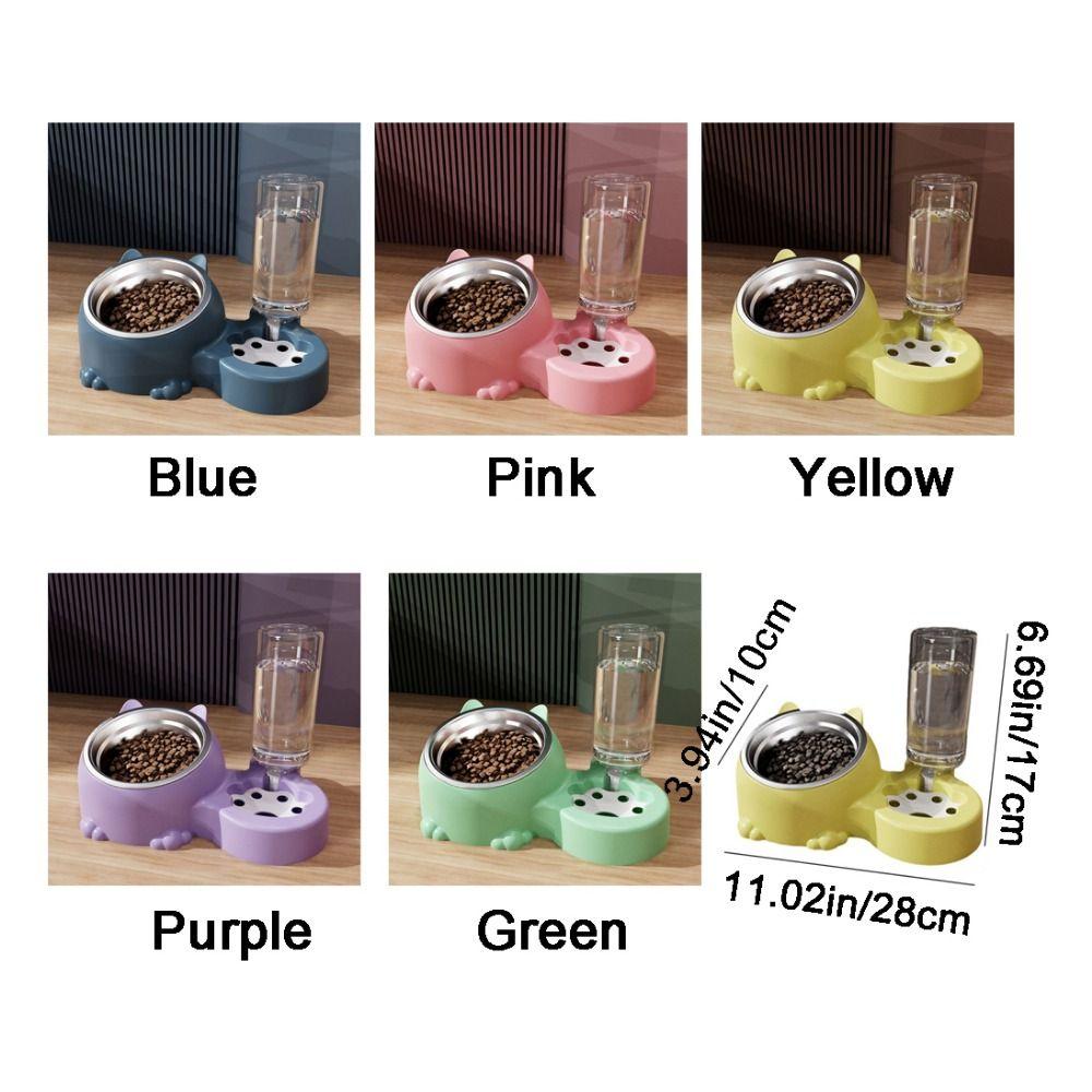 Large Capacity Automatic Pet Feeder Neck Protection Pet Food Bowl for Cats Dogs