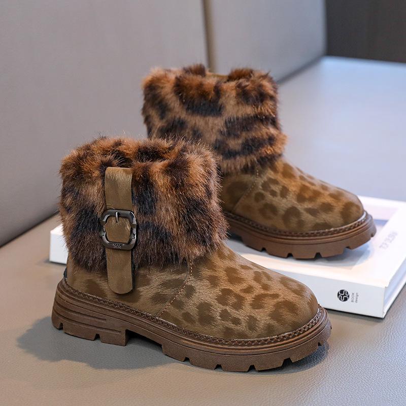 Женские Пушистые Ретро Снегоступы 2025 Утолщенные Теплые С бархатом Осенне-зимние хлопковые ботинки 26 16cm темно-коричневого 2190₽