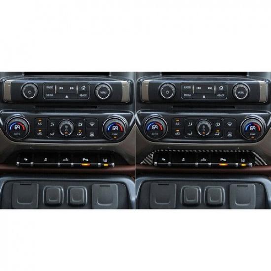Carbon Fiber Below Center Console Cover Trim For Silverado GMC SIERRA 2014-2018