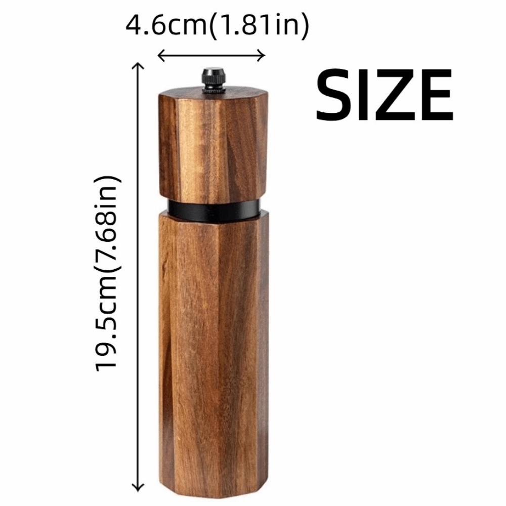 Acacia Wood Pepper Spice Mill Portable Handheld Salt Grinder  Kitchen Accessories