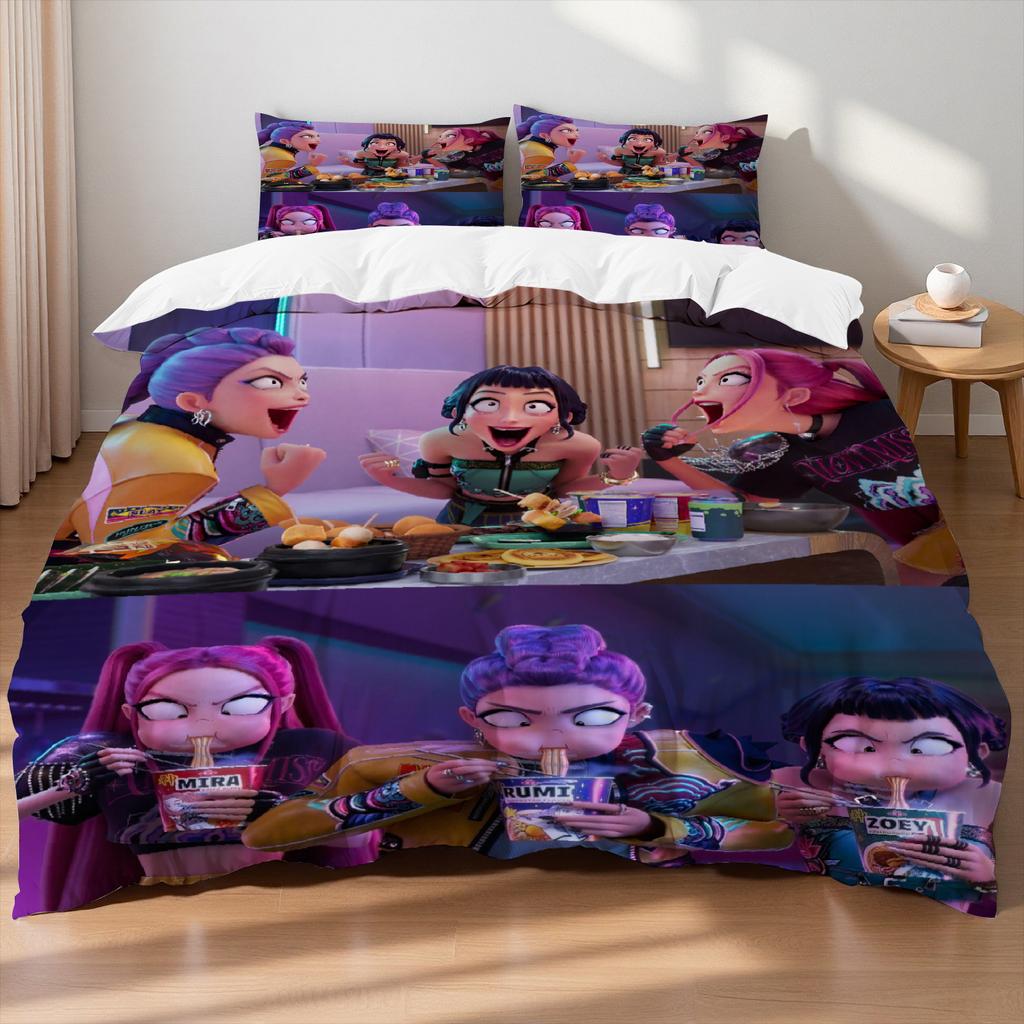 Rose Demon Hunters K-pop Girls Boys Group Printed Coreless Duvet Cover Multi Size Bedroom Dormitory Holiday Bedding Decoration